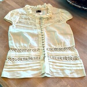 Linen button front top size medium brand new